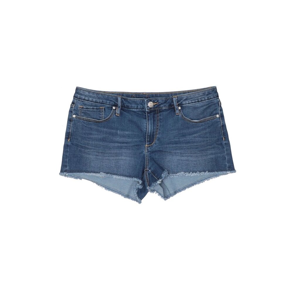 Chip & Pepper Womens Distressed Denim Shorts Size 32 Frayed Hem Medium Wash Casu